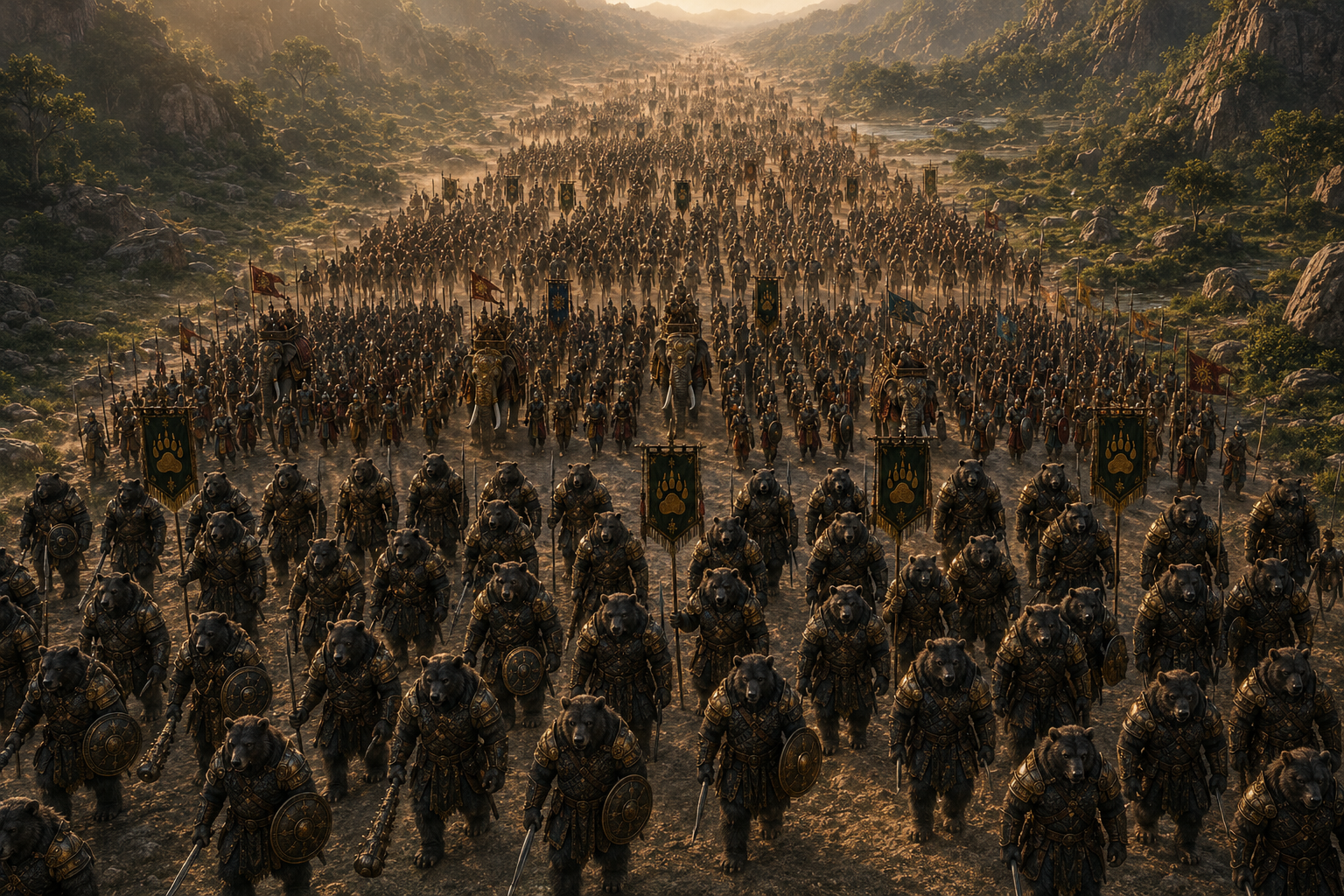 Jambavan army on the move